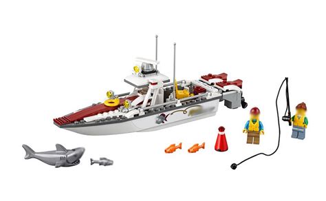 Shark And The Fishing Boat Model Building Blocks Unbranded Lego Boat