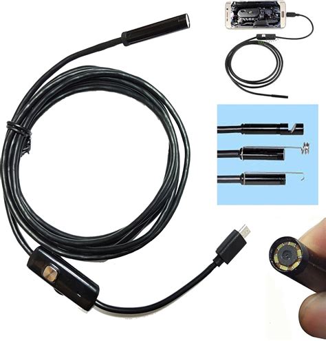 Usb Endoscope Camera With Light Flexible Probe Cable Usb For