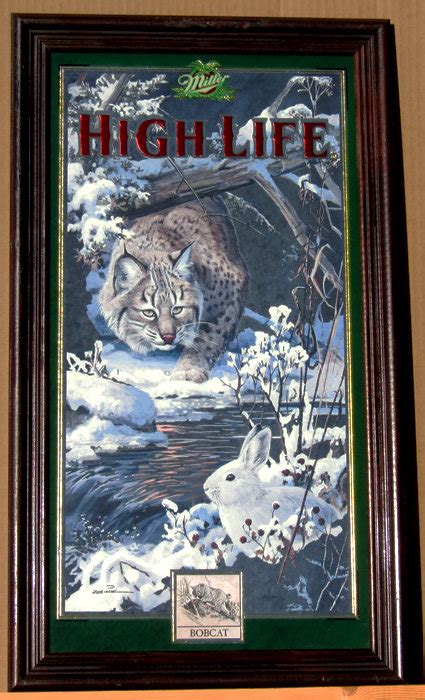 Miller High Life Bobcat Series Wildlife Bar Mirror