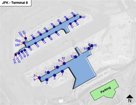 New York Kennedy Airport Jfk Terminal 8 Map