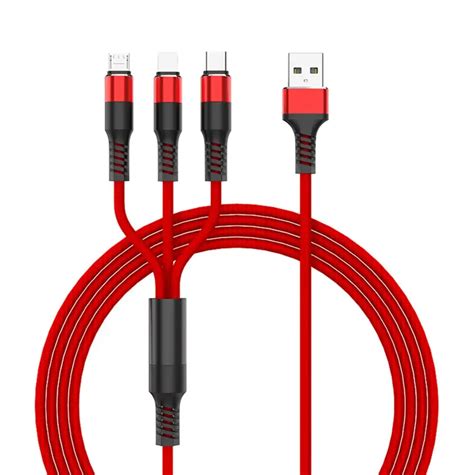 Multi 3 In1 Usb Charging Cable Nylon Braided Usb Cables Fast Multiple
