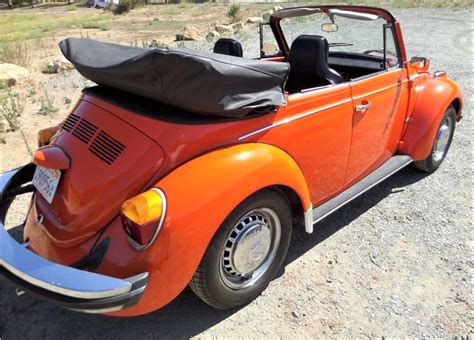 Top Down Classic 1974 Vw Beetle Convertible In Bright Orange