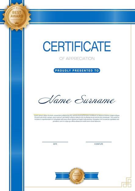 Certificado El Diseño Del Certificado De Reconocimiento De Logros De