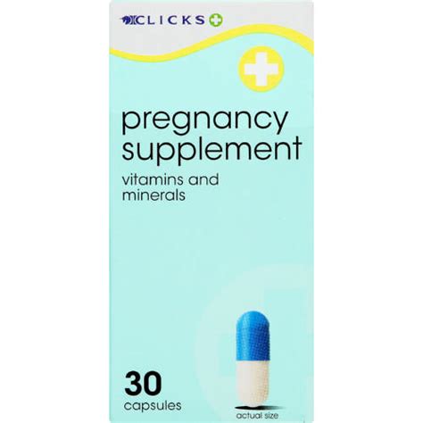 Vitamin and mineral supplements allow you to make sure your body is receiving everything it needs to perform at an optimum level. Clicks Pregnancy Supplement 30 Capsules - Clicks