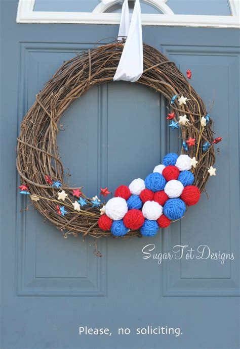 Sugartotdesigns 4th Of July Yarn Wreath
