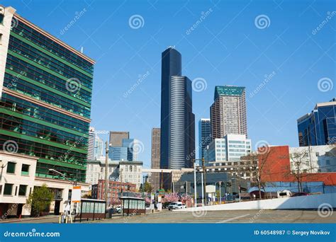 Cityscape In Seattle Downtown During Summer Day Stock Image Image Of