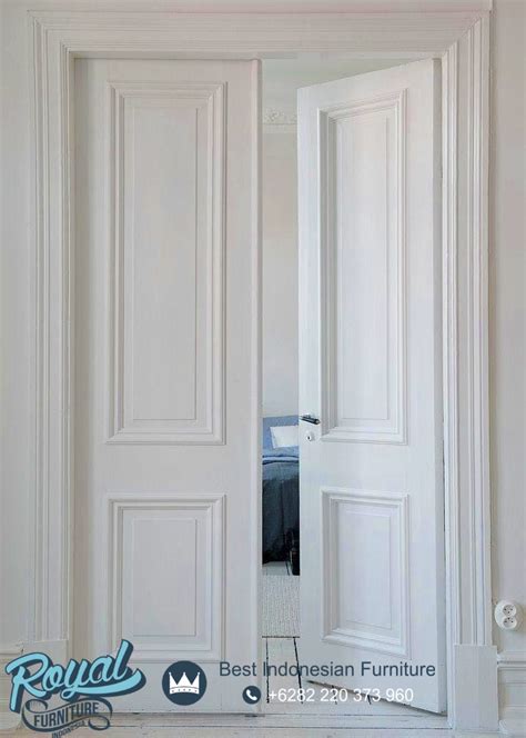 Pintu Utama Kupu Tarung Minimalis Warna Putih Duco Jual Pintu Jati