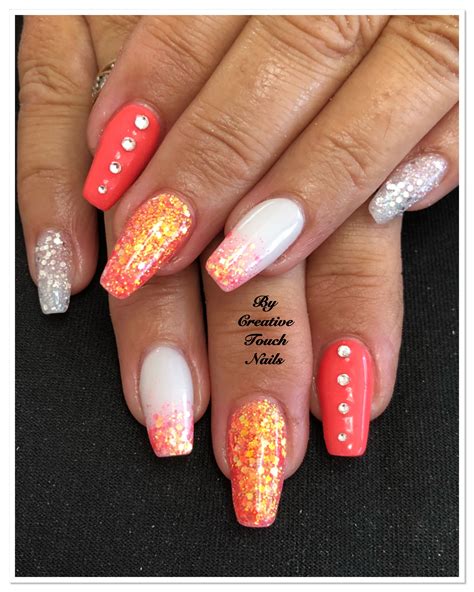 Famous Summer Coral Acrylic Nails Tutorial Ideas Lara Nails