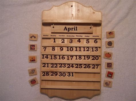 Perpetual Monthly Wooden Calendar By Lauraellensshop On Etsy Wooden