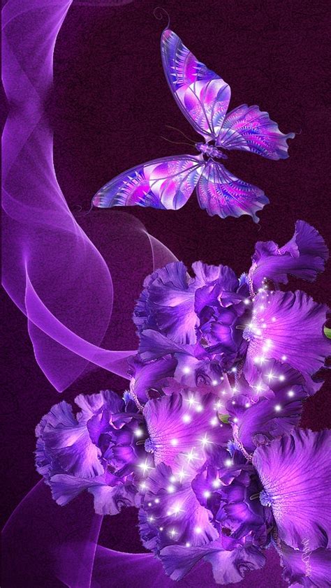 Wallpaper Purple Butterfly Mobile Cute Wallpapers