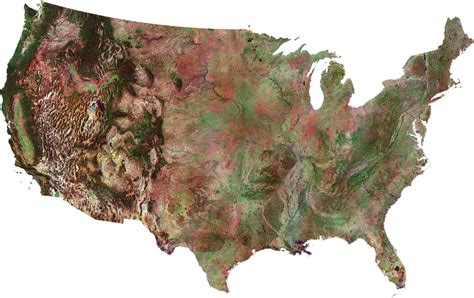 Satellite Map Of Usa United States Of America Gis Geography