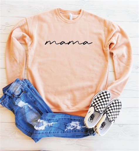 Mama Sweatshirt Mama Sweater Fleece Lined Drop Shoulder Etsy