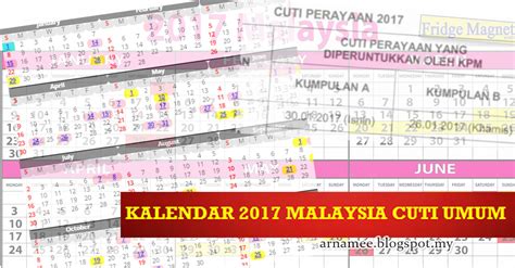 2017 cuti kalendar kalendar kuda malaysia sekolah. Kalendar 2017 & Cuti Umum Malaysia | Arnamee blogspot