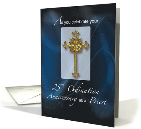 25th Ordination Anniversary Of Priest With Cross Card 1102040
