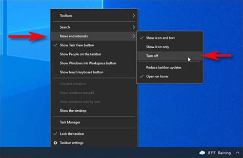 How To Configure Windows 10s Weather And News Taskbar Widget