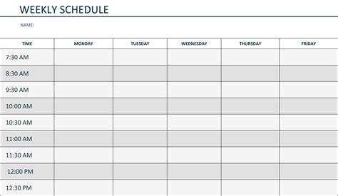 Editable Weekly Schedule Template In Word Calendar Program Schedule