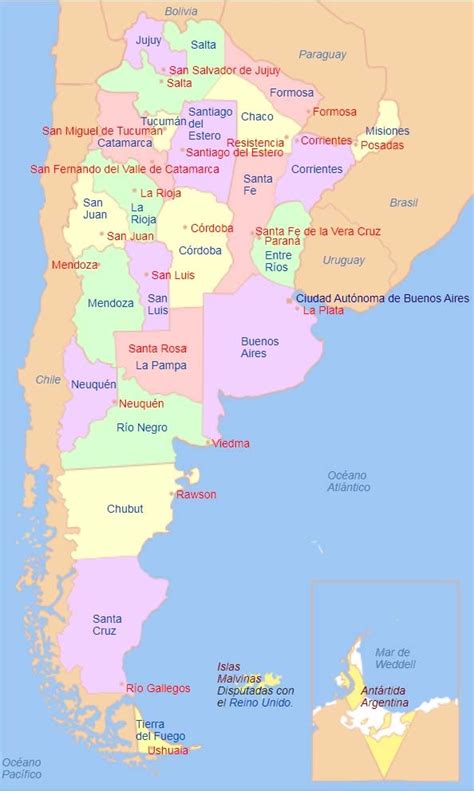 Top 100 Imagenes De Mapa De Argentina Con Provincias Y Capitales