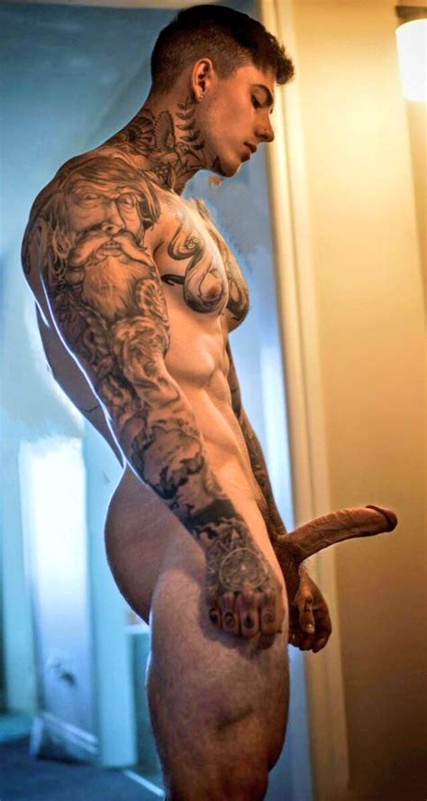 Heavily Tatted Guy With Rock Hard Cock Microbevel