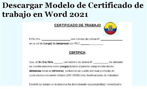 Descargar Modelo De Certificado De Trabajo En Word 2024