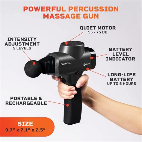 Buy Sonic Handheld Percussion Massage Gun Deep Tissue Massager For Sore Muscle And Stiffness