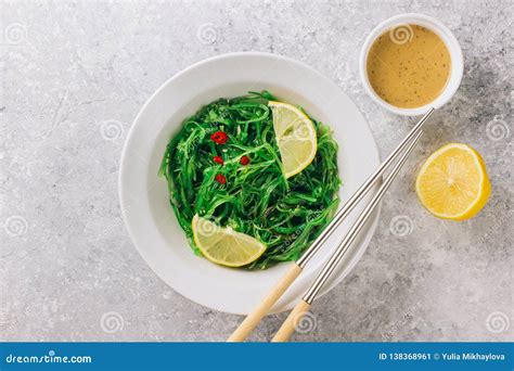 Hiyashi Wakame Chuka Or Seaweed Salad In Bowl Stock Image Image Of