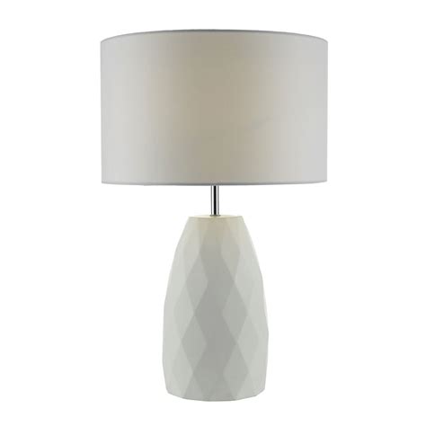 The base and shade complement each other making them a great decor accessory. Dar Lighting Ciara White Table Lamp with White Linen Shade