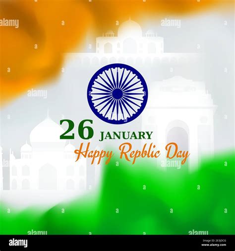 26 January India Republic Day Background In Color Of Indian Flag