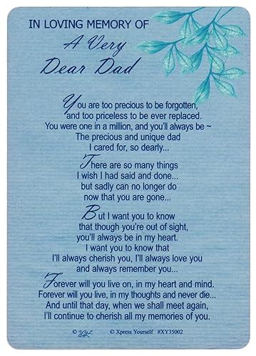 Wonderful Dad On Your Birthday Memorial Graveside Poem Keepsake Card
