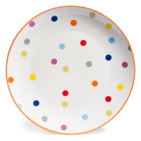 Assiette Plate Pois En Porcelaine D Cm Confettis Maisons Du Monde