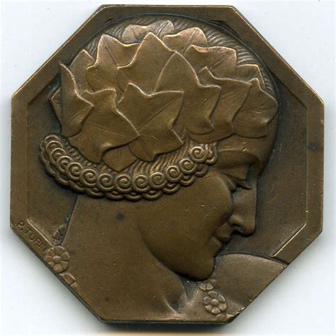 1932 Nymph Ivy French Art Deco Medal By Pierre Turin Scarce And Beautiful Art Deco