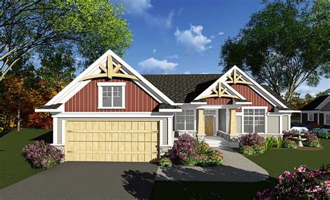 Craftsman homes are typically built from stone, brick, and real wood. Two Bedroom Craftsman House Plan - 890015AH ...