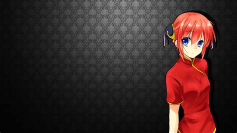 วอลเปเปอร์ สาวอะนิเมะ สีแดง ชุดจีน Kagura Gintama ความมืด ภาพหน้าจอ วอลล์เปเปอร์