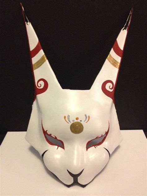 Anime Inspired Okami Hand Painted Mask Made To Order Japanese Kitsune
