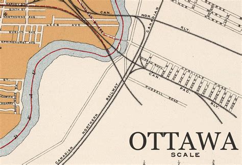Old Map Of Ottawa Canada 1915 Vintage Maps And Prints