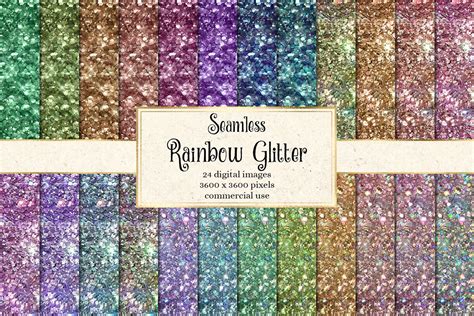 Rainbow Glitter Digital Paper Photoshop Graphics ~ Creative Market