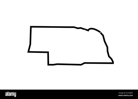 Nebraska Map Outline State Vector Illustration Stock Vector Image And Art