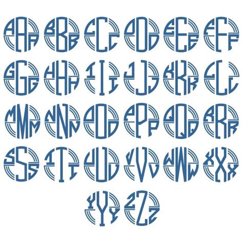 Round Lined Circle Embroidery Font Apex Monogram Designs And Fonts