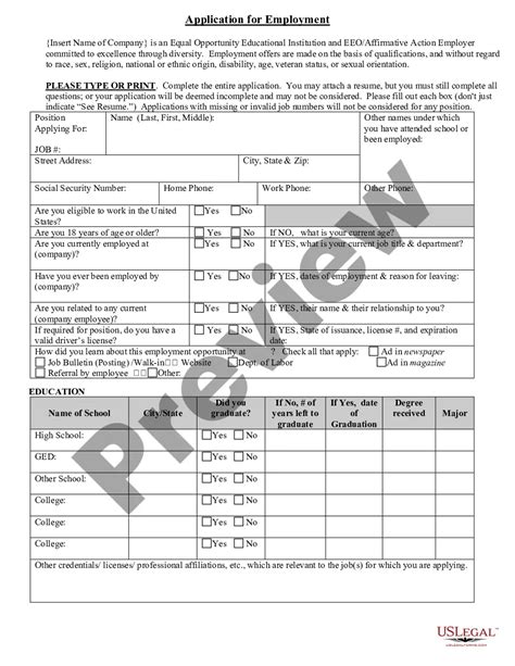 Walmart Employment Application Form Printable Us Legal Forms