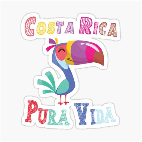 Costa Rica Pura Vida Vintage 1950s Style Travel Decal Sticker Label