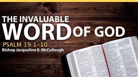 The Invaluable Word Of God Bishop Jacqueline E Mccullough Part 1