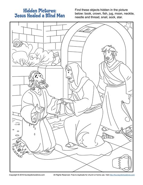 Jesus Heals The Blind Man Coloring Page Rayneaxlyons