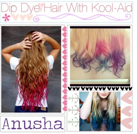 How To Dip Dye Hair With Kool Aid By Poly Tipgirls Xox Liked On
