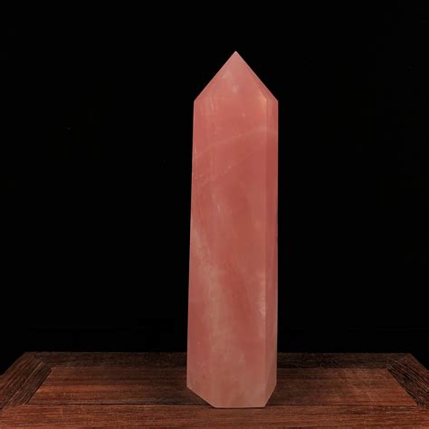 0629kg Natural Rose Quartz Tower Wand Pointquartz Crystal Etsy