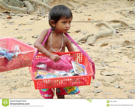 Cambodian Little Boy Sell Souvenirs Editorial Stock Photo Image Of