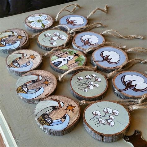 Hand Painted Christmas Ornaments Wood Christmas Ornaments Painted