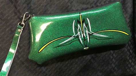 Emerald Green Metal Flake Purse With Old School Hot Rod Pinstriping