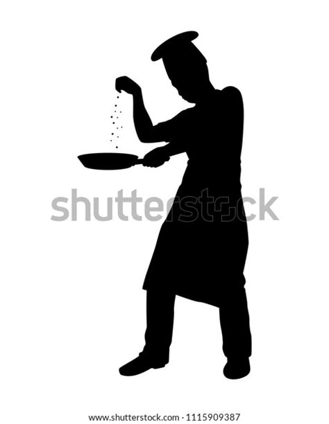 Chef Cooking Silhouette Vector Immagine Vettoriale Stock Royalty Free