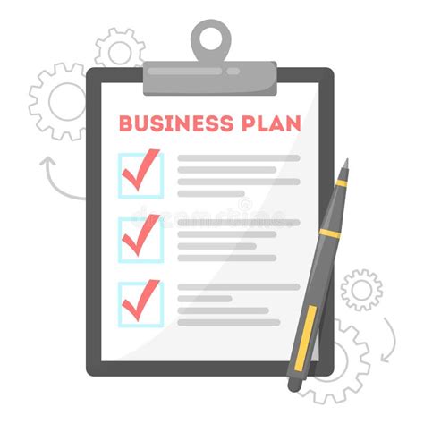 Business Plan Concept Clipboard And Paper Document Stock Vector