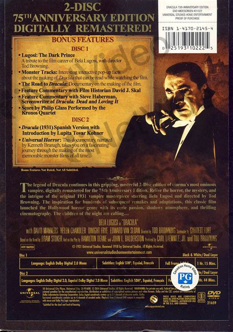 Dracula 75th Anniversary Edition Universal Legacy Series Boxset