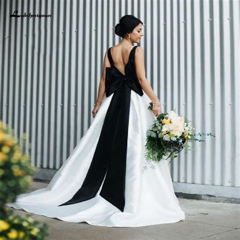 Satin Black And White Ball Gown Wedding Dresses Roycebridal Official